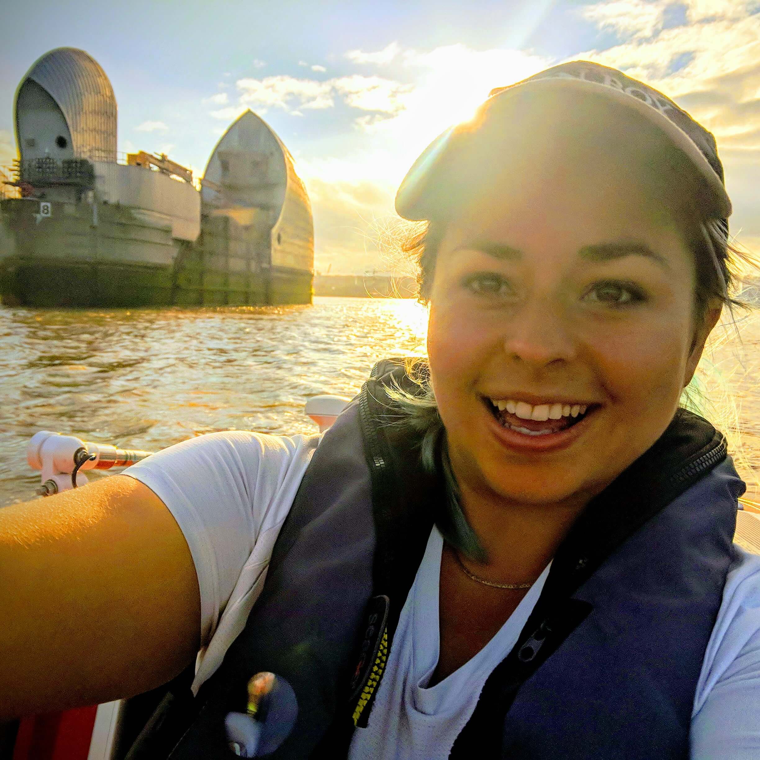 Rowing down the Thames