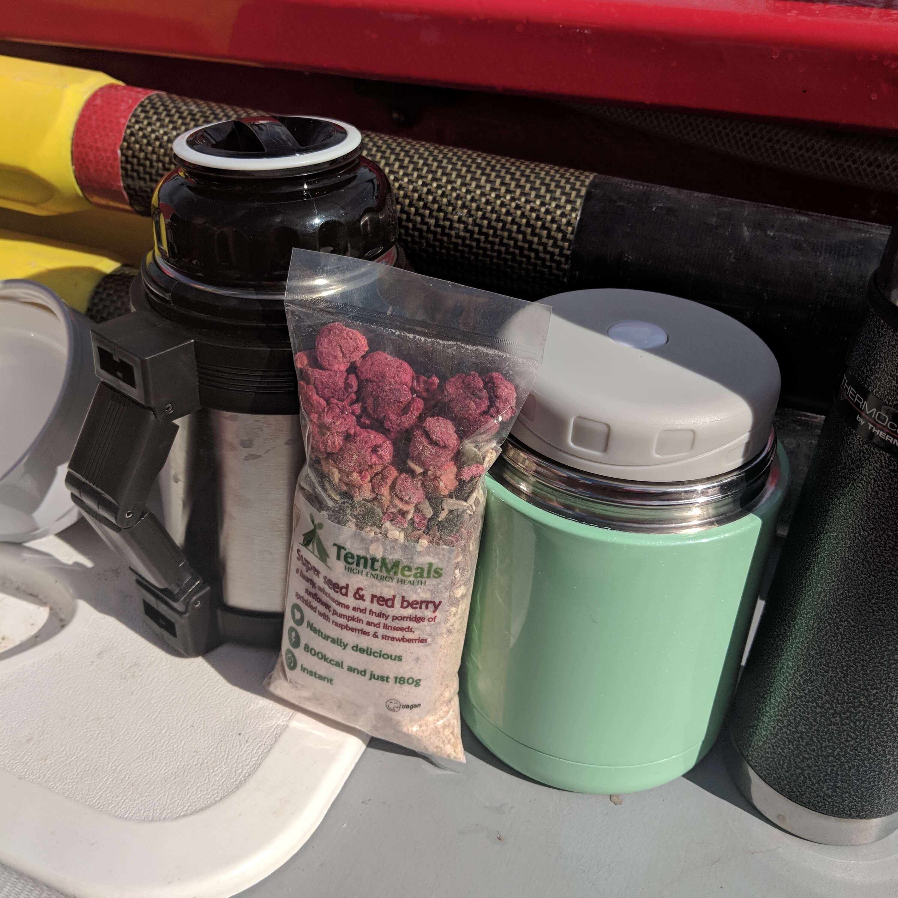 Tent Meals for breakfast on the oars