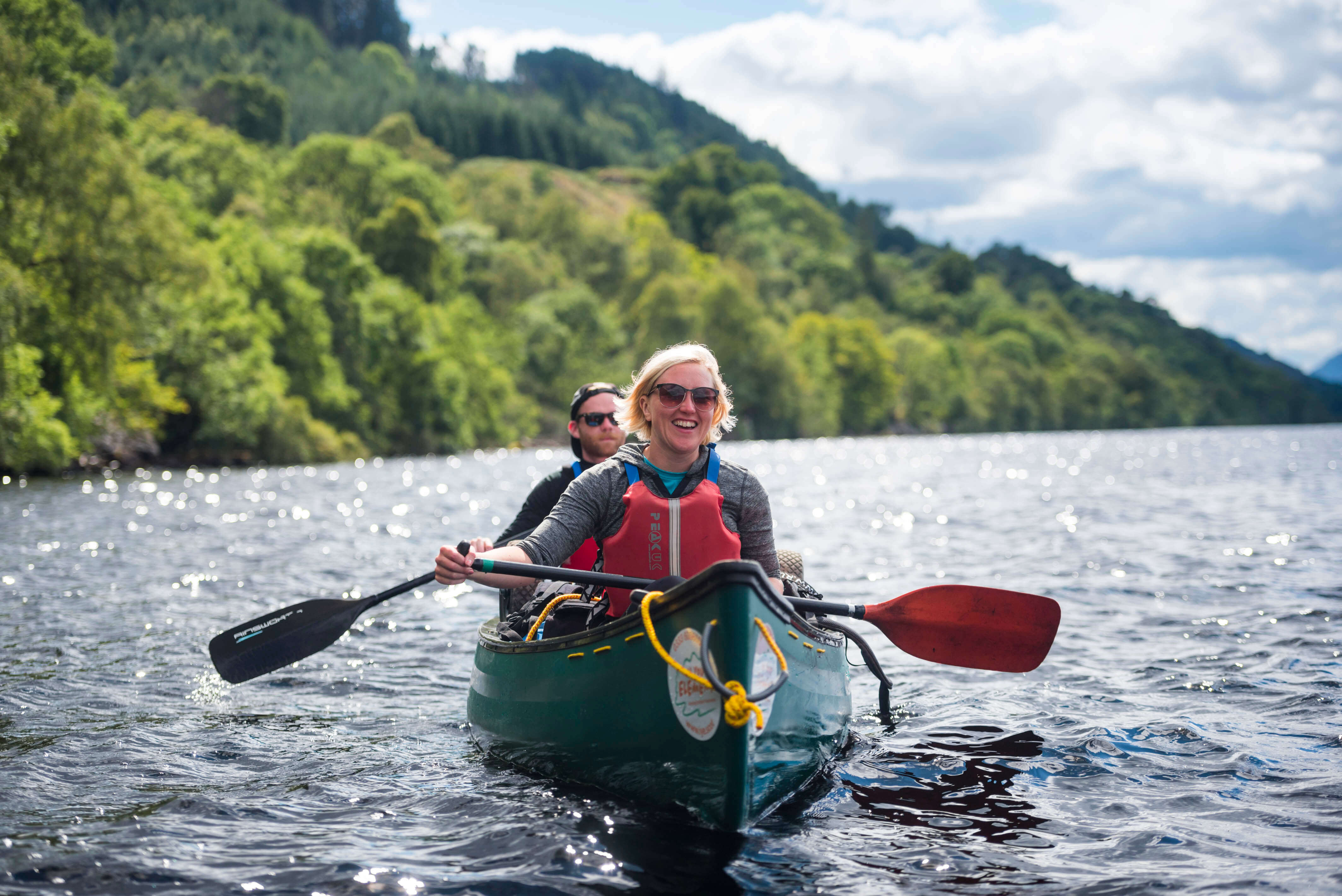 Caroline out canoeing in Scotland